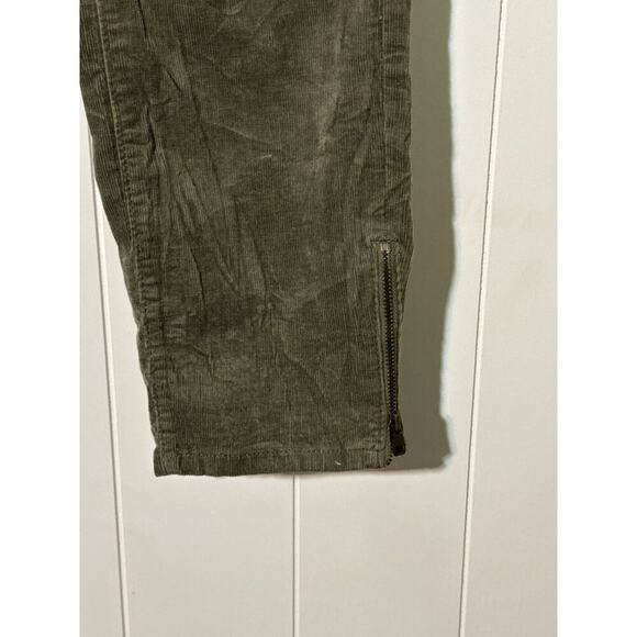 Loft Womens Olive Green Corduroy Pants With Zipper Ankle Details Size 30 - Picture 3 of 8